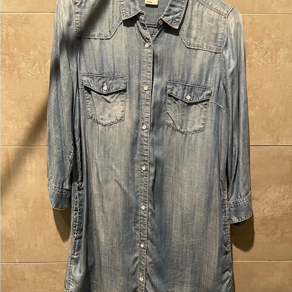 H&M Light Blue Denim Tunic Shirt Dress